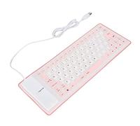 ACOGEDO Clavier en Silicone Conception Entièrement Scellée Clavier en Caoutchouc Portable Léger Clavier OL Up Silencieux Doux Confortable Clavier en Silicone Filaire USB pour PC (Rouge