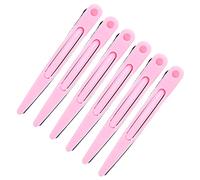 ACOGEDO Clips de Coiffage de Cheveux Polyvalents Polyvalents pour une Utilisation du Salon - 6 PCS Cheveux Permanente Dyeing Sectionner Clips pour les Types avec une Plaque Métal et un Groupe (PINK)