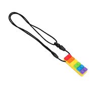 ACOGEDO Collier en Silicone Teether | Pendentif à Mastication à Haute Température | Silicone écologique Rouge pour Nourrissons, Enfants et Adultes (Glue dentaire du bloc de construction arc-en-ciel