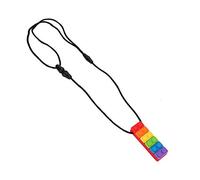 ACOGEDO Collier en Silicone Teether | Pendentif à Mastication à Haute Température | Silicone écologique Rouge pour Nourrissons, Enfants et Adultes (Glue dentaire du bloc de construction arc-en-ciel