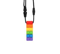 ACOGEDO Collier en Silicone Teether | Pendentif à Mastication à Haute Température | Silicone écologique Rouge pour Nourrissons, Enfants et Adultes (Colle dentaire de l'orange arc-en-ciel)