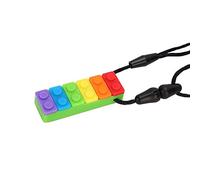 ACOGEDO Collier en Silicone Teether | Pendentif à Mastication à Haute Température | Silicone écologique Rouge pour Nourrissons, Enfants et Adultes (Glue de dent de dents de construction arc-en-ciel)