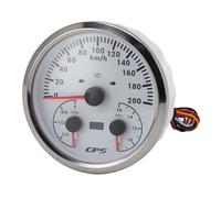 ACOGEDO Compteur de Vitesse GPS 3 en 1 110 Mm 4-3/8 Pouces, Odomètre avec Voltmètre, Jauge de Niveau de Carburant, Clignotant 200 Km/h pour Camping-car, Yacht, Camion, Rétroéclairage Rouge, Cadran