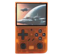 ACOGEDO Console de Jeu Rétro Portable Écran IPS de 3,5 Pouces Console de Jeu Vidéo Portable Open Source avec Deux Joysticks 3D Petite Carte Mémoire de 64 Go pour Enfants Stratification Violette Le