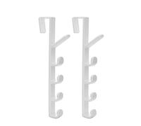 ACOGEDO Crochet de Porte Home 2 Pack Crochet de Porte avec 5 Crochets sur le Support de Cintre pour Sac à Dos H Ag Vêtements Patère pour la Maison (BLACK)