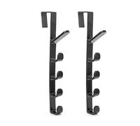 ACOGEDO Crochet de Porte Home 2 Pack Crochet de Porte avec 5 Crochets sur le Support de Cintre pour Sac à Dos H Ag Vêtements Patère pour la Maison (WHITE)