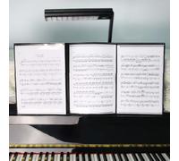 ACOGEDO Dossier de Partitions de Musique en ABS, 6 Pages, Support de Partition de Piano, Guitare, Violon, avec Attelle en Film Transparent et Clips d'extension