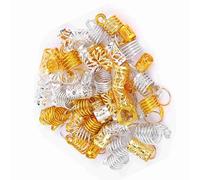 ACOGEDO Élégant 90pcs Hair Braid Anneaux pour Dreadlocks et Tresses - Trois Coups de Cheveux Boucle en Finition Métallique pour les Femmes et les Filles