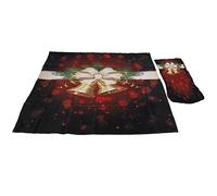 ACOGEDO Ensemble de Housses de Chaise Nappe de Noël pour la Cuisine à la Maison Salle à Manger Décoration Festive Type de Cloche 140x140 Cm pour des Housses en Fibres Bien Faites Spécialement