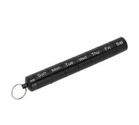 ACOGEDO Étui de Médicament en Alliage en Aluminium Portable avec Porte-clés - 7 Jours d'organisateur de Pilules par Semaine - Porte-pilule étanche pour les Suppléments et les Vitamines Silver (BLACK)
