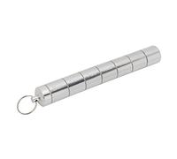 ACOGEDO Étui de Médicament en Alliage en Aluminium Portable avec Porte-clés - 7 Jours d'organisateur de Pilules par Semaine - Porte-pilule étanche pour les Suppléments et les Vitamines Silver