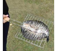 ACOGEDO Filet de Barbecue avec Poignée Antiadhésive en Acier Inoxydable, Panier de Grill de Viande de Poisson en Maille pour Four à Barbecue Qui Ne Colle Pas et Qui Offre Un Temps de Nettoyage