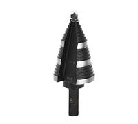 ACOGEDO Foret étagé M2 en Acier Rapide, Cône nitruré avec Tige Hexagonale de 3/8 Pouces, pour Métal, Bois et PVC, 3/16 à -/8 Pouces