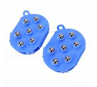 ACOGEDO Gants de Massage de Drainage Lymphatique, Masseur Corporel à Bille Roulante pour les Bras du Dos, Semelles Abdominales, avec Outil de Massage des Mains en PVC Imperméable pour (BLUE)