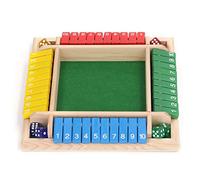 ACOGEDO Jeu de société de Dés en Bois Home Pub Holiday Party 4 Joueurs Table Familiale Jeux de Mathématiques pour Adultes Enfants Chiffres du Fond Vert 1 Séquence 10 Combinaisons Rouler Les (Fond