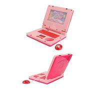 ACOGEDO Kids Learning Ordinateur Portable Simulation LED éducative Touet d'Ordinateur pour Le Développement Cognitif avec de la Musique et des Caractéristiques électroniques - Rose avec Souris Non