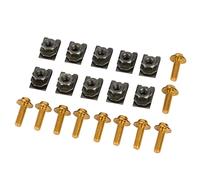 ACOGEDO Kit de Boulons de Carénage de Moto 5 * 16MM, Vis Spire, Clamp/Holder de Fixation de Vitesse, écrou de Corrosion et de Placage, 2 Brillance élevée, 1 Durable, Long Aluminium du Support, écrou