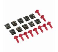 ACOGEDO Kit de Boulons de Carénage de Moto 5 * 16MM, Vis Spire, Clamp/Holder de Fixation de Vitesse, écrou de Corrosion et de Placage, 2 Brillance élevée, 1 Durable, Long Aluminium du Support, écrou