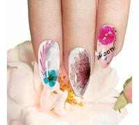 ACOGEDO Kit de Décoration de Nail Art des Fleurs Séchées Exquises pour Manucure de Bricolage - 6 Ensembles de Grille avec Mini Pétales en Couleurs Vibrantes, Idéal pour les Améliorations du Gel UV