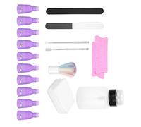 ACOGEDO Kit de Dissolvant de Vernis à Ongles, Outils Professionnels de Nail Art avec Poussoir à Cuticules, Lime à Ongles, Brosse à Poussière, Séparateur de Doigts, pour la Maison et le