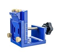 ACOGEDO Kit de Gabarit de Trou de Poche Réglable, Outil de Gabarit pour le Travail du Bois avec Corps en Alliage D'aluminium pour L'assemblage de Meubles de Porte D'armoire et L'épissage (BLUE)