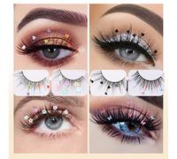 ACOGEDO Les Paillettes 7D Sont des Fausses Cils avec des Paillettes de Cœur de Pêche | Extensions de Cils Faits à la Main, Doux et Réutilisables | pour la Fête et le Maquillage de Mariage (A12)
