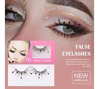 ACOGEDO Les Paillettes 7D Sont des Fausses Cils avec des Paillettes de Cœur de Pêche | Extensions de Cils Faits à la Main, Doux et Réutilisables | pour la Fête et le Maquillage de Mariage (A11)