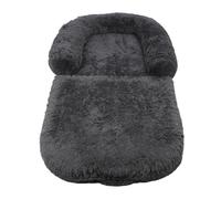 ACOGEDO Lit de Chien Humain Ergonomique Confortable pour Les Personnes - Lit de Chien de Taille Adulte Pliable avec Une Peluche Chaude, Un Design Lavable Gris foncé pour Le Collage avec des Animaux