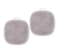 ACOGEDO Lot de 2 Exfoliants pour le Visage en Silicone de qualité Alimentaire avec Poignée Convexe et Trou de Suspension pour le Nettoyage du Visage, Massage et Voyage (WHITE)