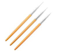 ACOGEDO Lot de 3 Pinceaux pour Nail Art, Outil Professionnel de Précision avec Manche en Fibre Plastique pour Dessiner des Lignes, des Fleurs et des Motifs en Gel cristal.