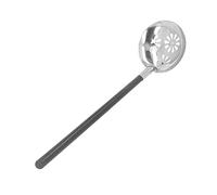 ACOGEDO Louche de Marmite en Acier Inoxydable, Poignée d'isolation Thermique, Poignée de Louche de Marmite, Cuillère à Soupe, Sco à Haute Température (Cuillère qui fuit manche noir)