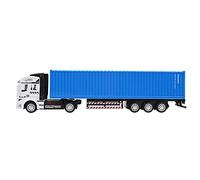 ACOGEDO Modèle de Camion à Conteneurs en Alliage 1:48, Véhicule de Jouets Voiture Hautement simulé avec Tête Voiture Amovible et Porte Arrière Ouverte, Gris (Camion Porte-conteneurs)