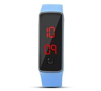 ACOGEDO Montre-Bracelet Numérique LED avec Mode d'économie d'énergie X Bracelet en Silicone X Affichage du Calendrier en Temps Réel Format 12 Heures Vêtements de Sport et Décontractés (Blue)