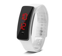 ACOGEDO Montre-Bracelet Numérique LED avec Mode d'économie d'énergie X Bracelet en Silicone X Affichage du Calendrier en Temps Réel Format 12 Heures Vêtements de Sport et Décontractés (White)