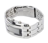 ACOGEDO Montre LED en Alliage d'or pour Hommes avec Affichage du Mode Heure Binaire pour Les Affaires et Les Vêtements Décontractés (Argent pour Hommes)