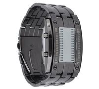 ACOGEDO Montre LED en Alliage d'or pour Hommes avec Affichage du Mode Heure Binaire pour Les Affaires et Les Vêtements Décontractés (Couleur des Armes à feu pour Hommes)