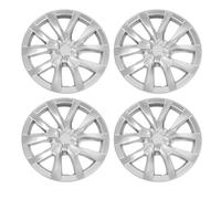 ACOGEDO Moyeu de Roue Entièrement enveloppé de 18 Pouces, 4 Pièces, pour, Couvercles de Moyeu en ABS Mat avec Ajustement en Argent et (Silver)