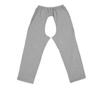 ACOGEDO Pantalon de Soins à l'incontinence à la Taille élastique avec Ouverture d'entrejambe - Xxl Pantalon Infirmier en Coton Gris pour l'incontinence Urinaire et les Soins aux Patients