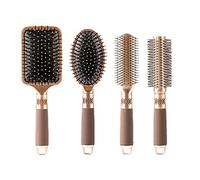 ACOGEDO Peigne Ovale pour Cheveux Bouclés avec Aiguilles en Nylon Antistatiques, Massage du Cuir Chevelu, Augmentation du Volume pour Salon de Coiffure, Couleur café 9,4 Pouces