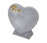 ACOGEDO Pierre Tombale en Forme d'animal en Forme de Cœur, Bricolage en Résine, Pierre Commémorative pour Chien, Décoration de Cour Extérieure, Ornements Debout, Vert Moussu et Votre Mémoire, (Gris