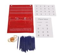 ACOGEDO Place de Comptage éducatif Graphique de Poche pour l'apprentissage des Mathématiques en Classe - Comprend 200 Pailles et 20 élastiques pour l'enseignement de la Maternelle