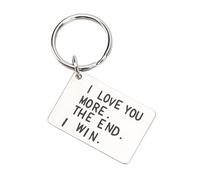 ACOGEDO Porte-clés d'anniversaire en Acier Inoxydable Je t'aime Plus jusqu'à la Fin Je gagne Porte-clés Antirouille sans Décoloration pour Sac à Main et Voiture
