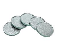 ACOGEDO Porte-extension Réutilisable des Cils avec Joint de Colle, Porte-Cils Portables de Faux Cils - Palette de Colle de en Verre, 5 Pcs pour une Utilisation Pratique (SILVER)