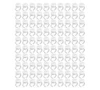 ACOGEDO Portelle de Palette à Anneau à Colle Jetable pour Extension des Cils et Application de Tatouage - Palette de Colle en Plastique Blanche 100pcs pour Application Rapide, Cils et Encre sans