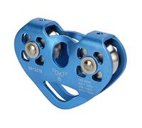 ACOGEDO Poulie de Tyrolienne à Double Escalade Poulie de Transport Aérien en Forme de Coeur pour Téléphérique Panoramique Levage en or Traversée de Sauvetage de Fret Matériel d'Escalade Portée (BLUE)