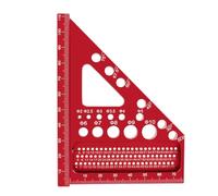 ACOGEDO Règle de Mesure Multi-angle en Alliage D'aluminium, Règle Triangulaire à Onglet pour le Travail du Bois avec Goupille de Dessin Réglable (rouge)