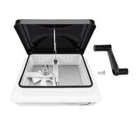 ACOGEDO RVRoofVentFan, Moteur DC12V6 Pouces 13,58x13,58 Pouces, Taille de Découpe, avec Protection en Maille D'acier Inoxydable et Tige de Support Réglable, pour Camping-car,