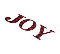 ACOGEDO Signe de Lettre en Bois en Forme de Signe de Lettre à Suspendre au Mur à Carreaux Noirs et Rouges pour la Décoration de Noël la Décoration Est un œil sur d'autres Remplacés Ces Couronnes