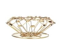 ACOGEDO Support de Filtre à café Fait à la Main DripType 3 Trous Pliable en Acier Inoxydable CakeType Support de Filtre à café et Non en Acier Inoxydable être Pliable Prendre un Endroit (GOLD)