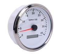 ACOGEDO Tachymètre 110 Mm 4 3/8 Pouces Rétro-éclairage 7 Couleurs Jauge 4000 Tr/min avec Compteur Horaire pour Camion Tracteur Remorque Voiture RV Bateau DC 9 à 32 V Cadran Noir Lunette Argentée